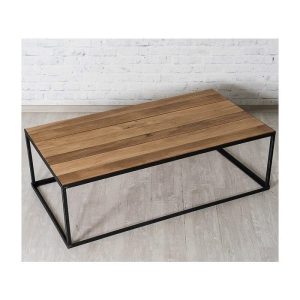 Журнальный стол Liverpool из массива дерева и металла  — изображение 3