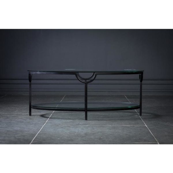 Столик журнальный Олдем с овальной столешницей из стекла — изображение 2