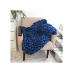 ПЛЕД КРУПНОЙ ВЯЗКИ, ТЕМНО-СИНИЙ БОЛЬШОЙ — изображение 2