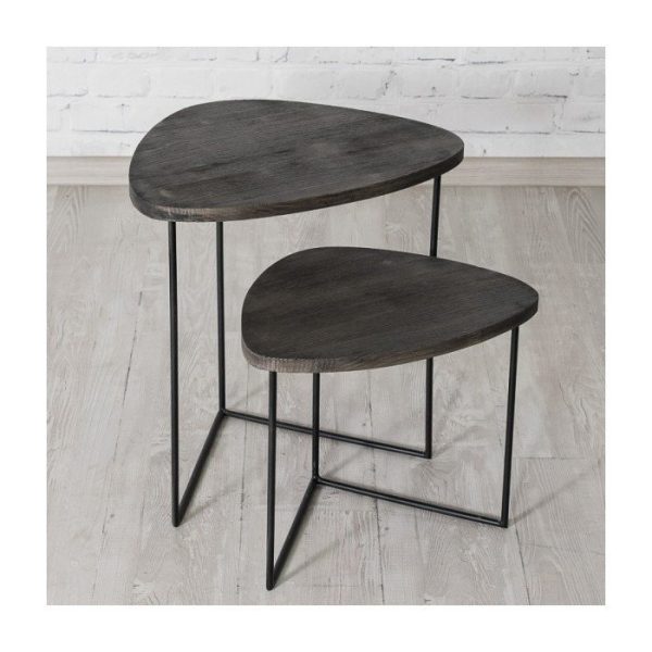 Журнальный столик (2 шт) FRATELI с деревянной столешницей — изображение 2