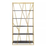 Стеллаж Powell gold дуб черный 