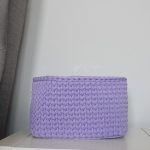 Вязаная корзина Сиреневая квадратная малая — изображение 5