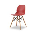 Стул на деревянных ножках красный  