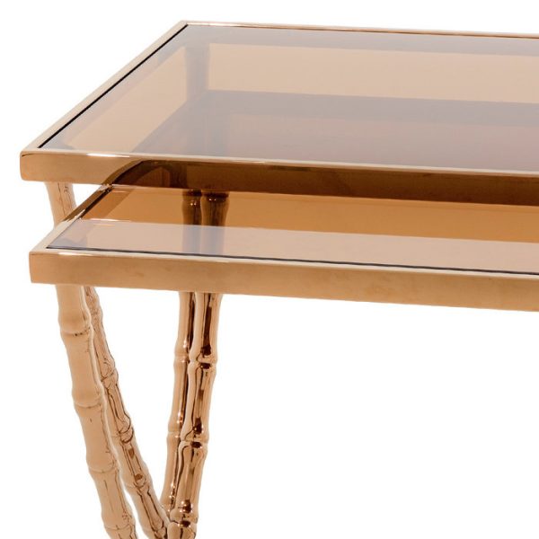 Приставной кофейный столик Van Roon SANTORINI со столешницей из плотного стекла  — изображение 3