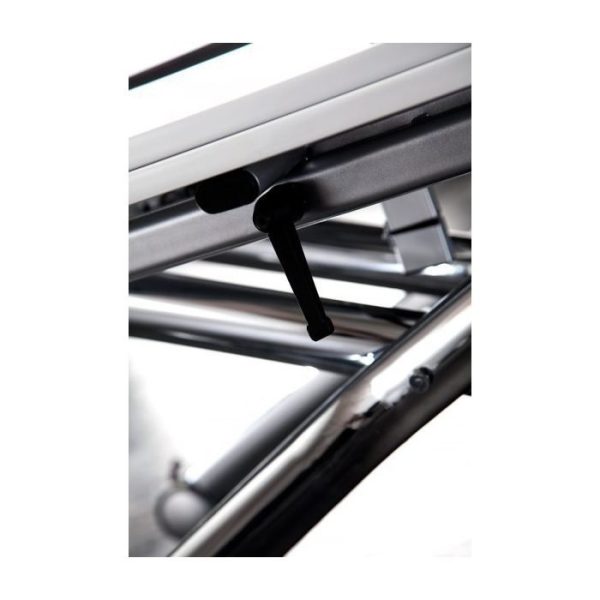 Раскладной журнально-обеденный стол с регулируемой высотой и белой глянцевой столешницей — изображение 4