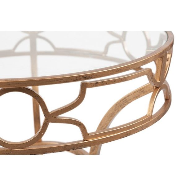 Журнальный столик Sofia Antique с прозрачной круглой столешницей — изображение 2