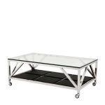 Журнальный столик  на колесиках из нержавеющей стали