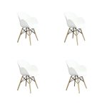 НАБОР ИЗ 4-Х СТУЛЬЕВ НА ДЕРЕВЯННЫХ НОЖКАХ  белый