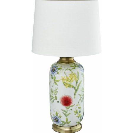 Настольная керамическая Лампа с белым абажуром