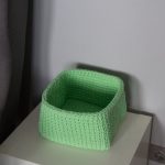 Вязаная корзина Лайм квадратная малая — изображение 2