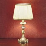 Настольная лампа Zonca с плиссированным текстильным абажуром цвета слоновой кости