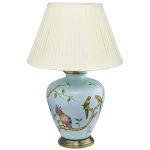 Настольная керамическая Лампа с белым абажуром