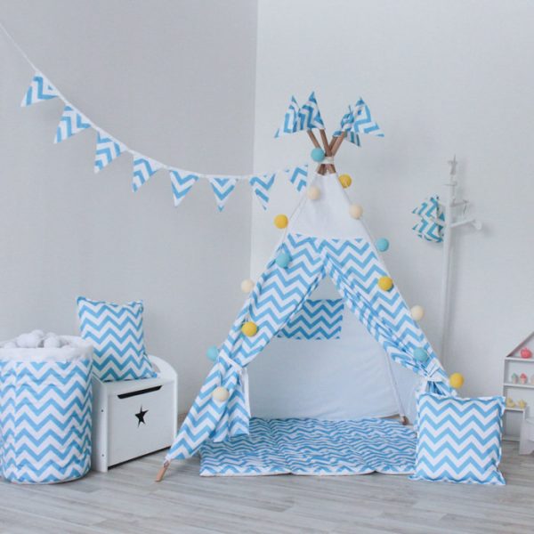 Стеганый игровой коврик Blue Zigzag 110х110 — изображение 3