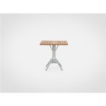 Журнальный Столик квадратный со столешницей из тика на металлической ножке  