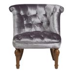 Кресло Sophie Tufted Slipper Chair Серый Вельвет