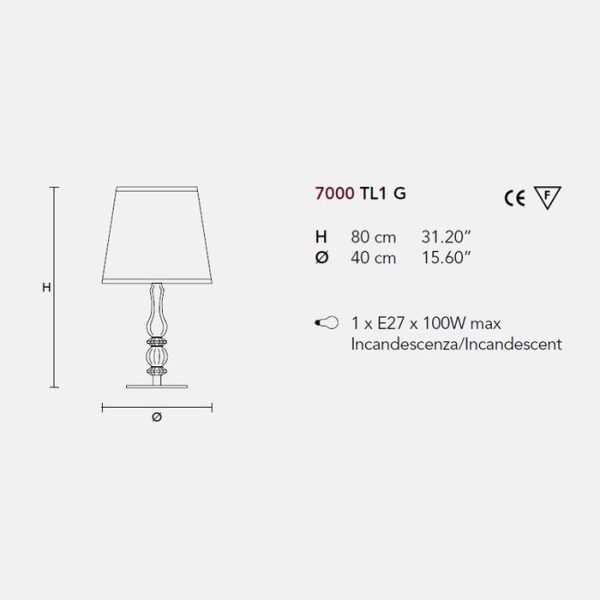 Настольная лампа Masiero с белым абажуром  — изображение 4
