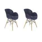 Набор из 2-х стульев на деревянных ножках синий