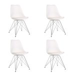 НАБОР ИЗ 4-Х СТУЛЬЕВ НА МЕТАЛЛИЧЕСКОМ ОСНОВАНИИ белый