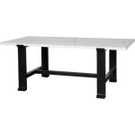 Стол обеденный Enzo glossy white с отделкой из натурального дерева