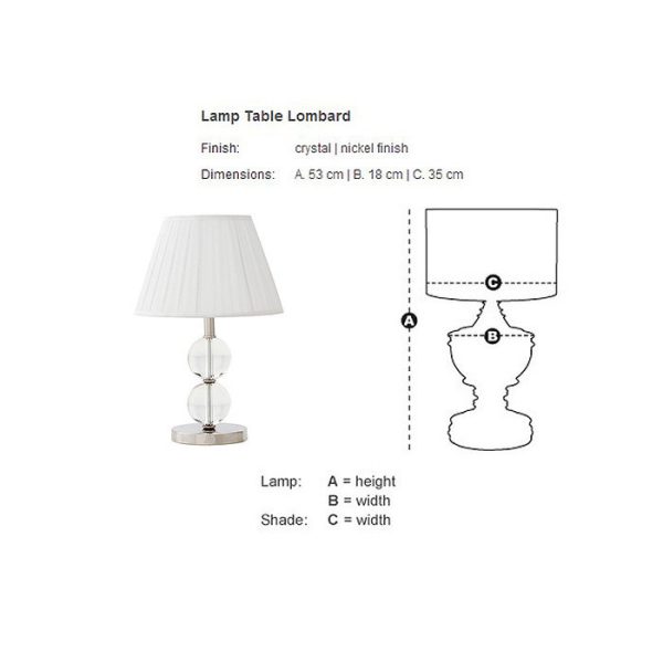 Настольная лампа  Lombard с текстильным плиссированным абажуром белого цвета — изображение 2