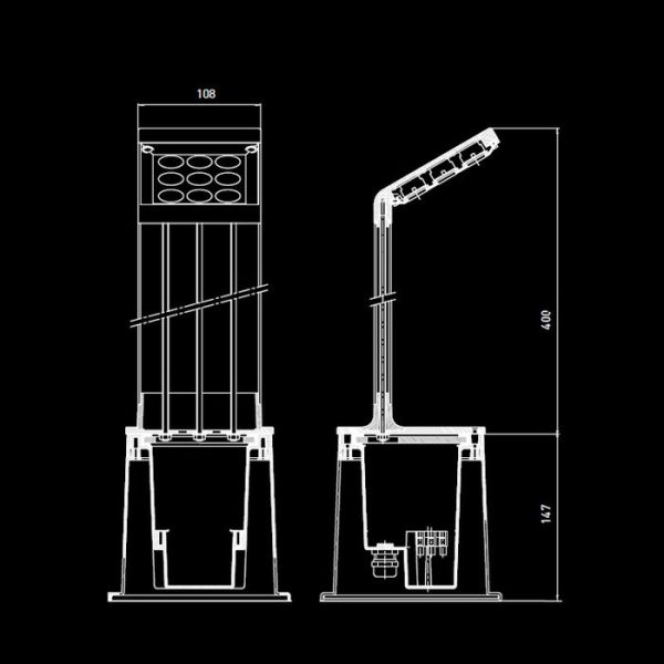 Фонарь Side Quadrat из хромированного металла — изображение 3