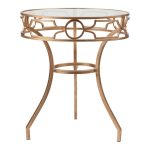 Журнальный столик Sofia Antique с прозрачной круглой столешницей