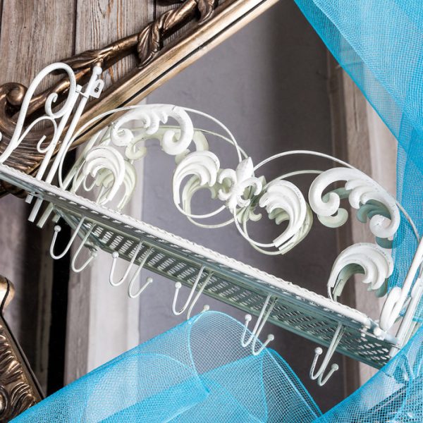 Полка-вешалка Анжер белый антик — изображение 2