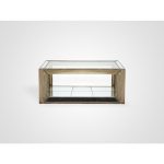 Стол кофейный прямоугольный, декорирован вставками из зеркал