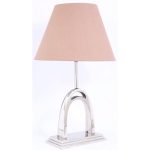 Лампа настольная с розовым абажуром