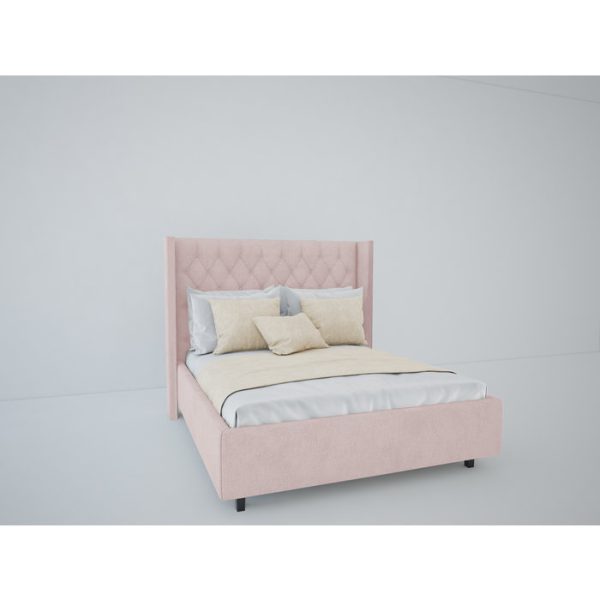 Кровать Wing-2 140x200 см Велюр Пыльная роза — изображение 5