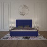 Кровать Elizabeth 200х200 Велюр Синий — изображение 8