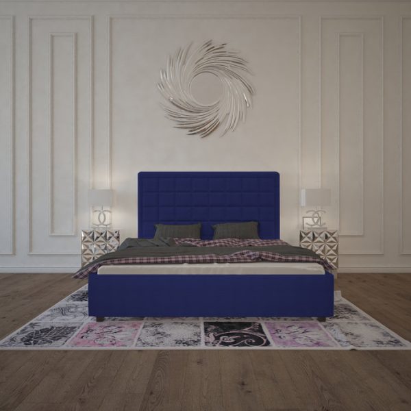Кровать Elizabeth 200х200 Велюр Синий — изображение 8