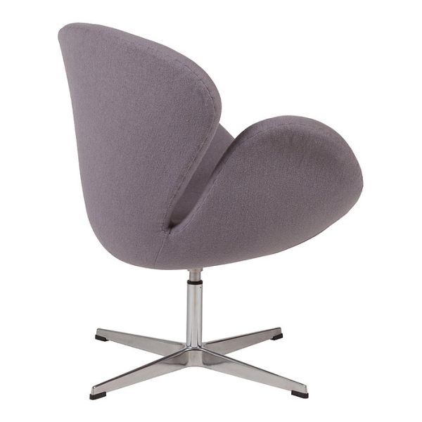 Кресло Swan Chair из шерстяной ткани серого цвета — изображение 4