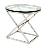 Прикроватный журнальный столик  Side Table Conrad со столешницей из плотного прозрачного стекла