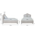 Кровать из молочного льна с изголовьем Palace 160х200 см — изображение 9