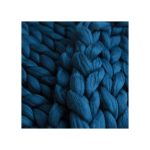 ПЛЕД КРУПНОЙ ВЯЗКИ, ТЕМНО-СИНИЙ БОЛЬШОЙ — изображение 3