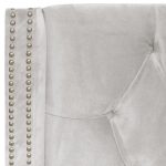 Кровать с декоративными гвоздиками Wing 180x200 см Лен Молочный — изображение 8