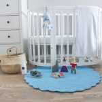 Вязаный коврик Голубой 100 см — изображение 6