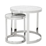 Набор из 2-х приставных Журнальных столиков  Fletcher на основании из нержавеющей стали