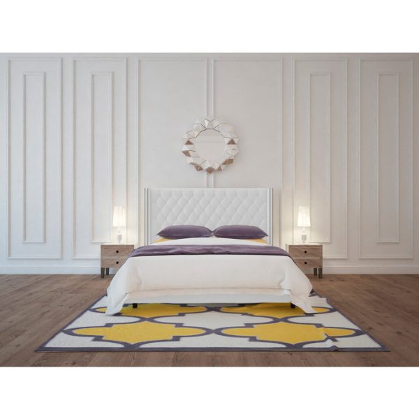 Кровать с декоративными гвоздиками Wing 180x200 см Велюр Молочный — изображение 8