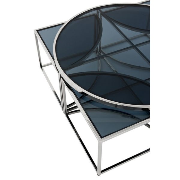 Журнальный столик   Padova из полированной нержавеющей стали и плотного стекла — изображение 4