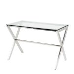 Письменный Стол  Desk Criss Cross со столешницей из плотного прозрачного стекла