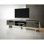 Тумба ТВ Bdesign EcoComb-2 ясень черный глянец