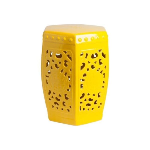 Керамический столик-табурет Design Stool Yellow  в виде барабана  — изображение 3