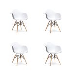 НАБОР ИЗ 4-Х СТУЛЬЕВ EAMES НА ДЕРЕВЯННЫХ НОЖКАХ  белый