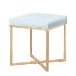 Пуф голубой на металлических ножках