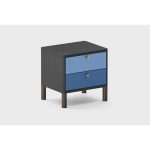 Прикроватная тумбочка Latitude SAGA HORDUR черного цвета в отделке темный ясень с деталями цвета Fjord
