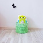 Вязаная корзина Лайм круглая малая — изображение 2