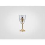 Лампа настольная на металлической ножке с абажуром из стекла