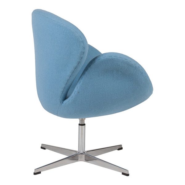 Кресло Swan Chair из шерстяной ткани голубого цвета — изображение 4